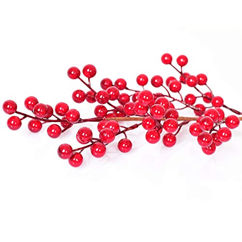 image for Lvydec 4 Pack Artificial Red Berry Stems - 20 Inch Christmas Holly Ber