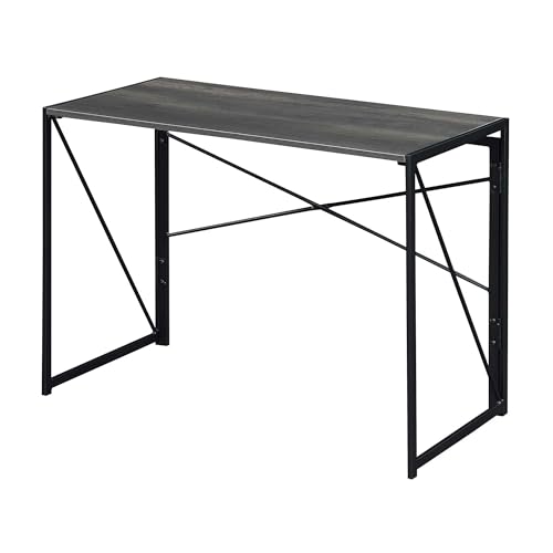 Convenience Concepts Xtra Folding Desk, Charcoal Gray/Black