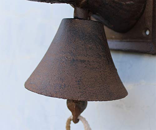 Gusseisen Türglocke Mit Katzenkopf-Design - Rustikale Dekoglocke Für Garten & Haus