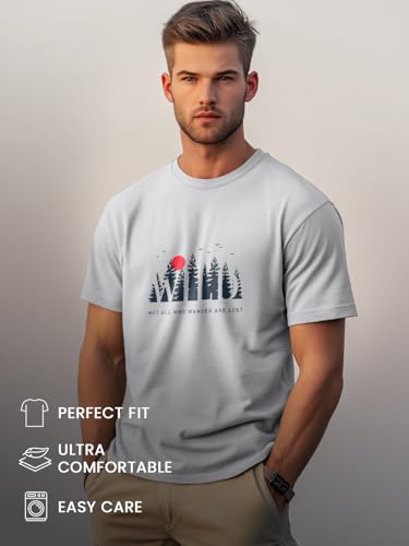 Image of Nobero 100% Cotton T Shirts for Men Stylish | Regular Fit | Graphic Printed T Shirts for Men 180 GSM Combed Cotton | Round Neck Half Sleeve