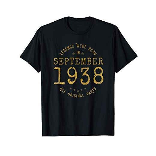 83 años Cumpleaños Las Leyendas nacen en Septiembre de 1938 Camiseta