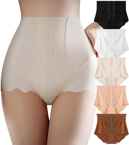 Image of Womens Underwear,Cotton Mid Waist No Muffin Top Full Coverage Brief Ladies Panties Lingerie Undergarments for Women Multipack
