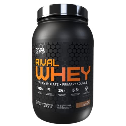 Rivalus Rivalwhey – Choc. 2lb – 100% Whey Protein, Whey Protein Isolate Primary Source, Clean Nutritional Profile, BCAAs, No Banned Substances, Made in USA