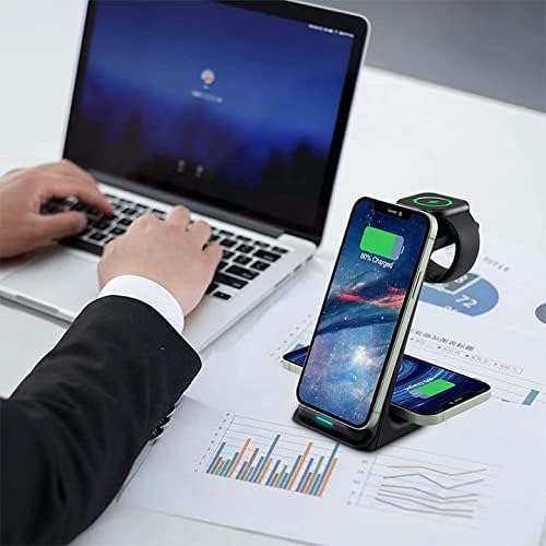 Wireless Charger, 3 in 1 Wireless Charging Station, 18W Fast-Charging Stand for iPhone 14/13/12/11 Pro Max/X/Xs Max/8/8 Plus - Image 4