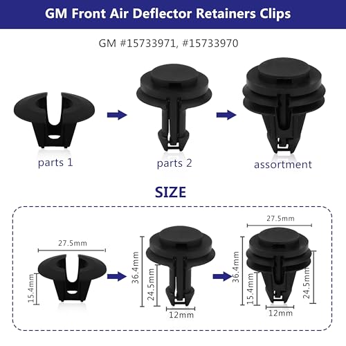 Image of Car Clips Bumper Clips Shield Retainer Clips Plastic Rivets 1050PCS Automotive Push Pins Assortment Xmas Tree Fasteners Kit Most Common Sizes Auto Body with Removers for Ford Honda Chrysler GM Blue