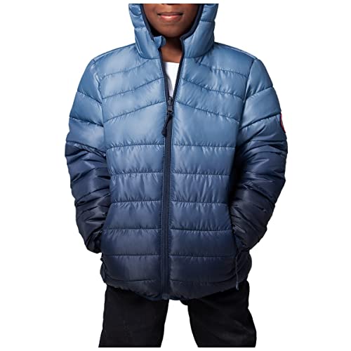 Image of Rokka&Rolla Boys' Reversible Lightweight Water-Resistant Puffer Jacket | Lightweight Breathable Reversible Puffer Makes A Hooded Winter Coat For Boys To Wear During Cold Weather Activity