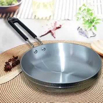 Kanshita's Rasoiware Black Aluminium Fry Pan- 1 Litre (Non Induction)