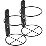 Luxshiny 2pcs Wall Wine Rack Metal Wine Holder Beer Display Shelf Bottles Hanging Organizer Beverage Cocktail Container Rustic Wall Decoration for Home Bar Black