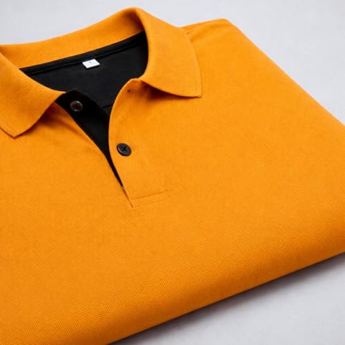 Image of Cotton Polo T-Shirt for Men | Solid Color Regular Fit Collar Neck T-Shirt