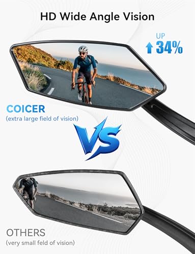 COICER 2pcs Bike Mirror Handlebar