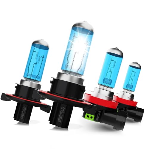 SPBRTBUB Compatible With Jeep Renegade 2015 2016 2017 2018 2019 2020 2021 2022 2023 headlight bulbs Halogen, 9008/H13 High and Low Beam & H8/H9/H11 Fog Light, Plug n Play, 6000K White, 4-Pack