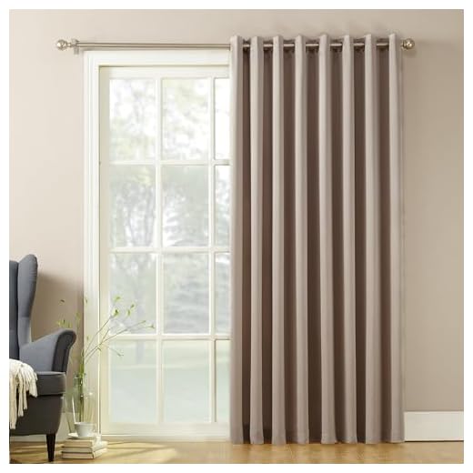 Sun Zero Barrow Energy Efficient Grommet Sliding Patio Door Curtain