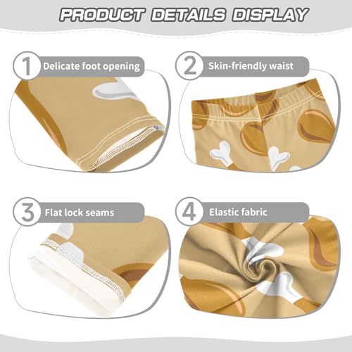 Drumstick Fried Girls Leggings,Workout Leggings for Girls Toddler Athletic Leggings Size for 3-10T3