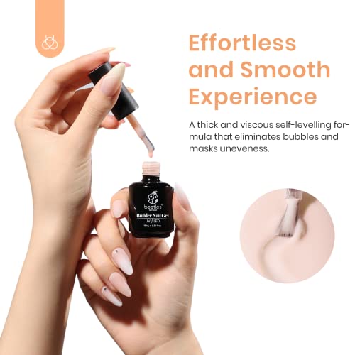 Beetles 12 Colors Builder Gel Set, 5 In 1 Milky White Pink Nude Neutral Jelly Gel Extension Gel Strengthener Gel Cover Gel Hard Gel Apex Building, U V Nail Gel #TOP4