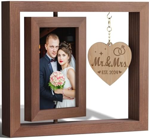 Tiblue Wedding Gifts For Couples 2024 – Mr and Mrs Picture Frame for 4×6 Pictures, Bridal Shower Gifts for Bride To Be, Wedding Picture Frame Bachelorette Gifts For Bride Engagement Gifts