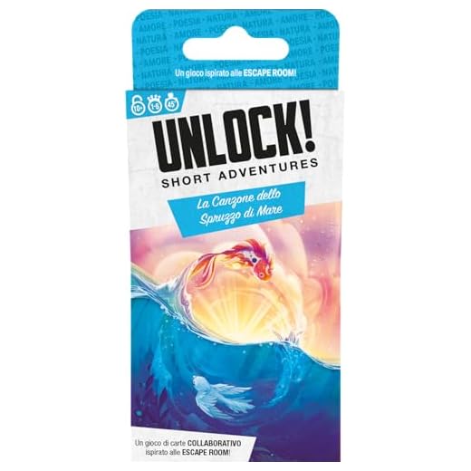 Asmodee Unlock! Short Adventures - La Canzone dello Spruzzo di Mare, Gioco da Tavolo di Enigmi, 10+ Anni, 1-6 Giocatori, Edizione in Italiano