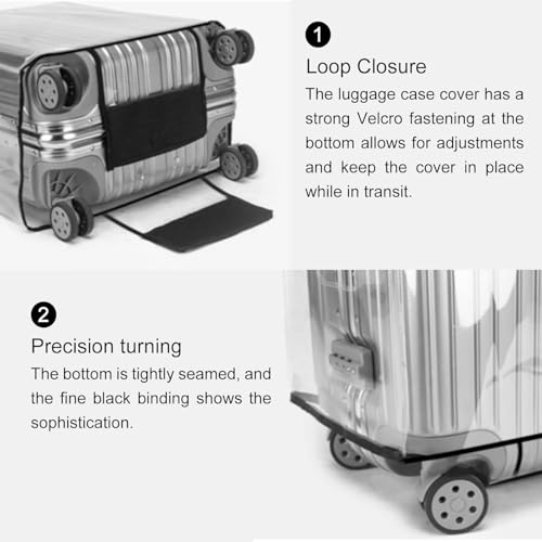 T Tersely Clear PVC Suitcase Cover Protectors 20/24/26/28/30 Inch Suitcase Baggage Covers - Waterproof Dustproof and Anti-Scratch 20-30 Inch Luggage Cover の商品画像 3