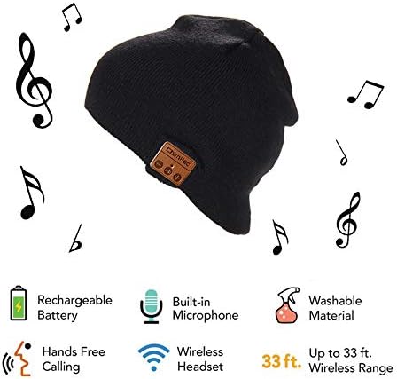 Charm Sonic Wireless Bluetooth Beanie Hat, Soft Warm Beanie Hat Wireless Bluetooth Smart Cap Headset Headphone Speaker Mic Bluetooth Hat Unisex Christmas Tech Gifts for Men Women Teen Boys Girl