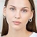 Hoops & Loops 925 Sterling Silver Intertwined Round Hoop Earrings for Women, Two-Tone Layered Trendy Double Square-Tube Hypoallergenic Click-Top Hoops, 20mm - Two-Tone Silver & Rose Gold