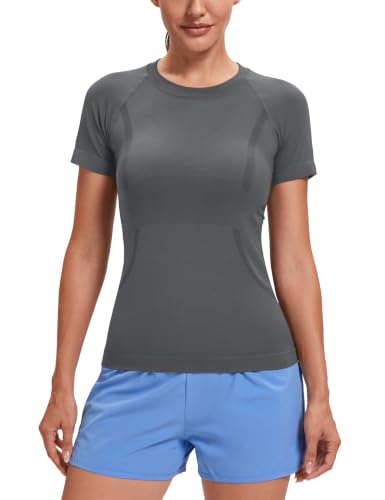 Image of MathCat Seamless Short Sleeve Workout Tops for Women