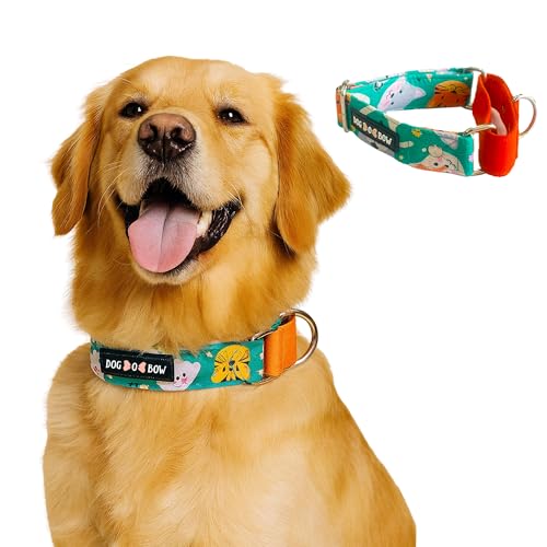 Image of Dog-O-Bow Teal Animal Print Martingale Dog Collar, Durable, Comfortable & Adjustable Training Collar (Medium)