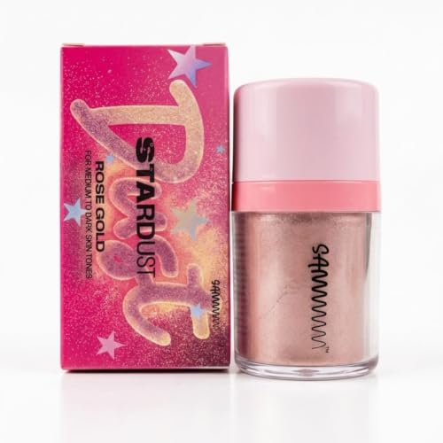 Image of Sammmm Stardust Fragranced Body Glitter Powder 12.5 ml | Lightweight & Buildable Body & Face Shimmer for Women | Non-Cakey & Glowing Finish | Talc-Free, Alcohol-Free Glitter for Party & Festive Looks