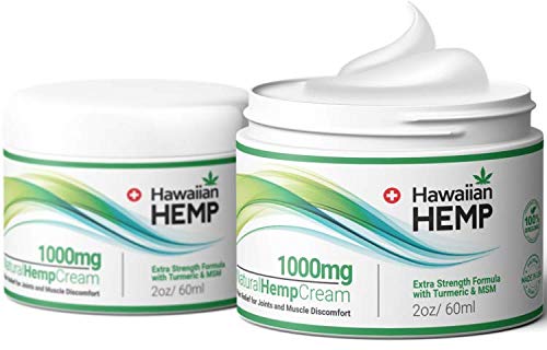 (2-Pack) Hemp Cream Pain Relief Lotion 1000mg - Helps Prevent Joint, Muscle Knee, Joint