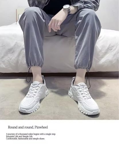 SARBAZ Men Walking and Running Non Slip Shoes, Lightweight Gym Sneakers, Breathable Workout Sneakers, Comfortable and Versatile Shoes White4