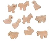 Verpackungsgewicht: 180 g goki 53871 Verschiedene Bauernhoftiere, Spielzeug aus Holz, 10 Stück, für Kinder ab 3 Jahren