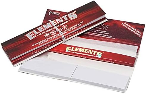 CONNOISSEUR Hemp Red Elements Papers + Tips King Size Slim Rolling Papers 3x booklets