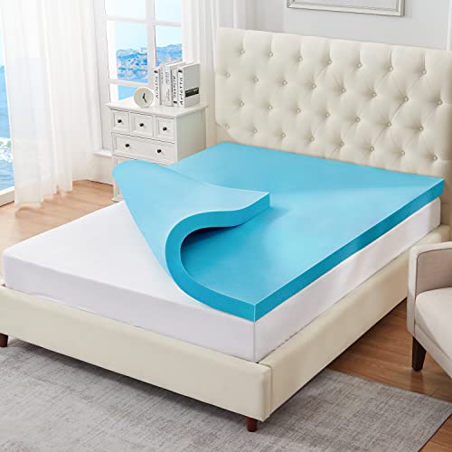 ELEMUSE Colchão Queen de camada tripla refrescante de 10 cm, almofada de espuma viscoelástica de 5 c