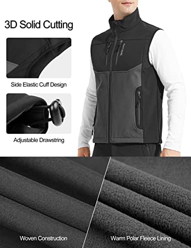 Chaleco softshell KUTOOK para hombre con forro polar transpirable y resistente al viento HC201 3