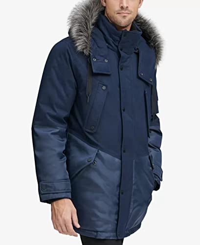 Andrew Marc Men's Maxfield Mid Length Down Jacket with Removable Hood2