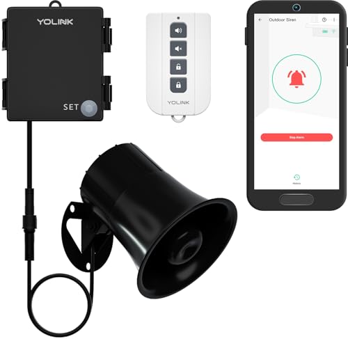 Outdoor Security Siren & Alarm Kit with Fob, 110dB, Wireless