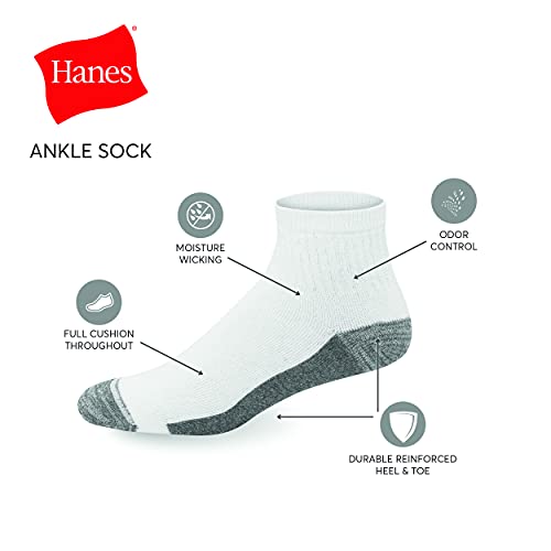 Hanes Ultimate Mens Socks, 6-Pair Hanes Ultimate Men S 6 Pack Ultra Cushion Freshiq Odor Control With Wicking Ankle Socks White, White, One Size Us #TOP1