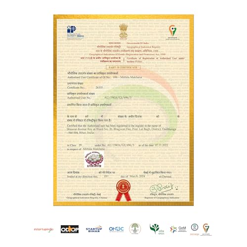 Image of MBA Makhana Wala Premium Mithila Makhana, Traditional Fox Nuts, Ready to Eat Snack from Bihar, First GI Certificate-holder, High Protein