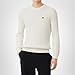 Lacoste Men's Cable Knit Cotton Sweater, White/Green, XX-Large