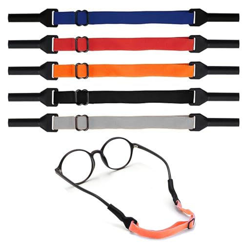 BNXF 5 Pcs Adjustable Glasses Strap Colorful Elastic Non-slip Rope Universal Eyeglasses Strap Sunglass Holder Strap Sunglass Strap Universal Eyeglasses Strap for Men Women Kids (4 Colors)