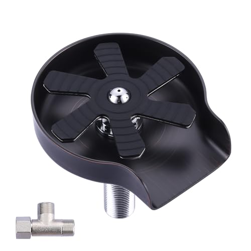 Cup Rinser for Sink, Glass Rinser for Kitchen Sinks 360°Rotation Cup Washer Device Stainless Steel Bottle Washer Faucet Bar Sink Accessory