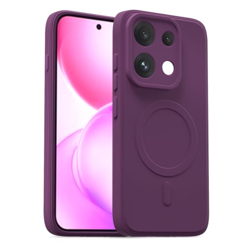 Image of Pikkme Back Cover for Oppo Reno16 Pro 5G Soft Matte Silicone Mag-Safe Design (Mag-Safe Not Support) Camera Protection | Slim Fit Bumper Cover (Purple)
