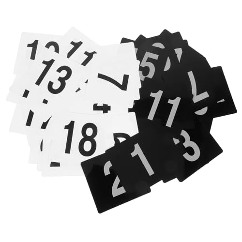 NUOLUX 50個 札 黒白製 両面数字カード テーブル番号プレート 結婚式パーティー席次管理用 モダンで耐久性のある座席札