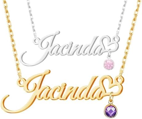 Ldurian Custom Name Necklace, Personalized Name Plate Pendant Nec...