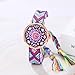 Imagen de JewelryWe Reloj Analógico Bohemian Mujer: Relojes de Cuarzo Redondo para Señora Esfera de Motivos Florales Correa de Cordón de Algodón Trenzado Ajustable