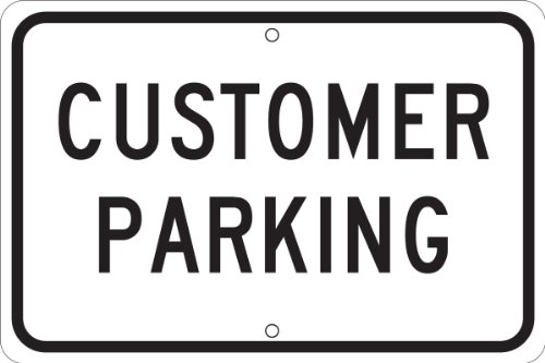 Brady 25847 Plastic Traffic Sign: Industrial, 10" X 14", Legend "Customer Parking"