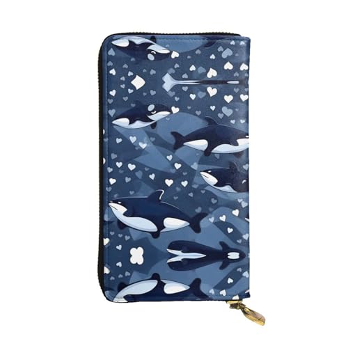 Pochette longue Blue Killer Whale pour ne plus perdre vos cartes avec ce zip sécurisé