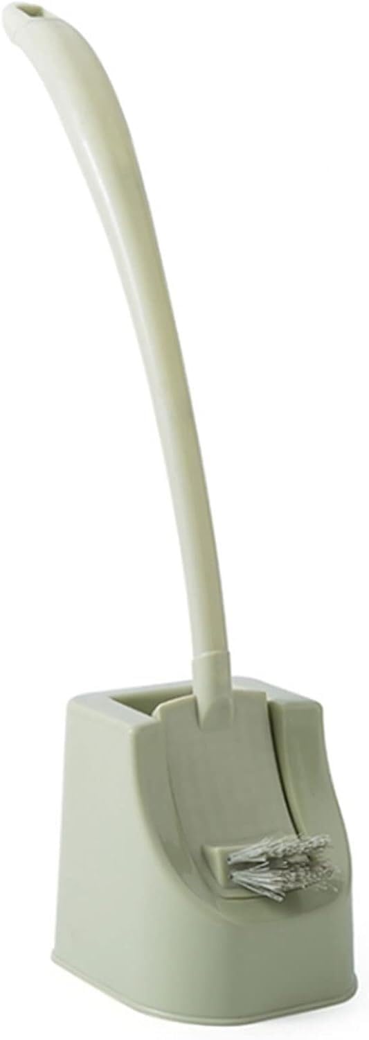 toilet brush, Double-sided Brush Head Can Be Bent to Clean All Corners of The Groove Gap,for Bathroom Restroom Deep Cleaning Toilet(Green)