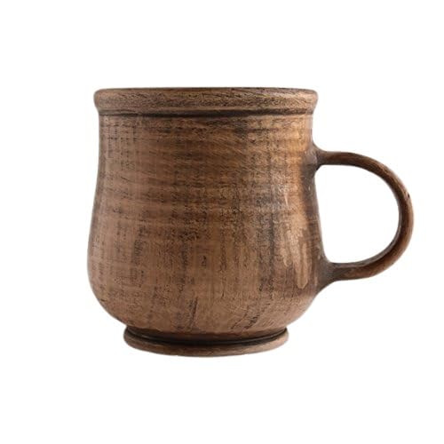 Pottery Clay Coffee Mug Ceramic 17 oz - Handmade Brown Coffee Cups Unique Rustic Tea Cups Clear Stoneware Mugs - Farmhouse Handcrafted Pottery Gifts for Men Husband Dad