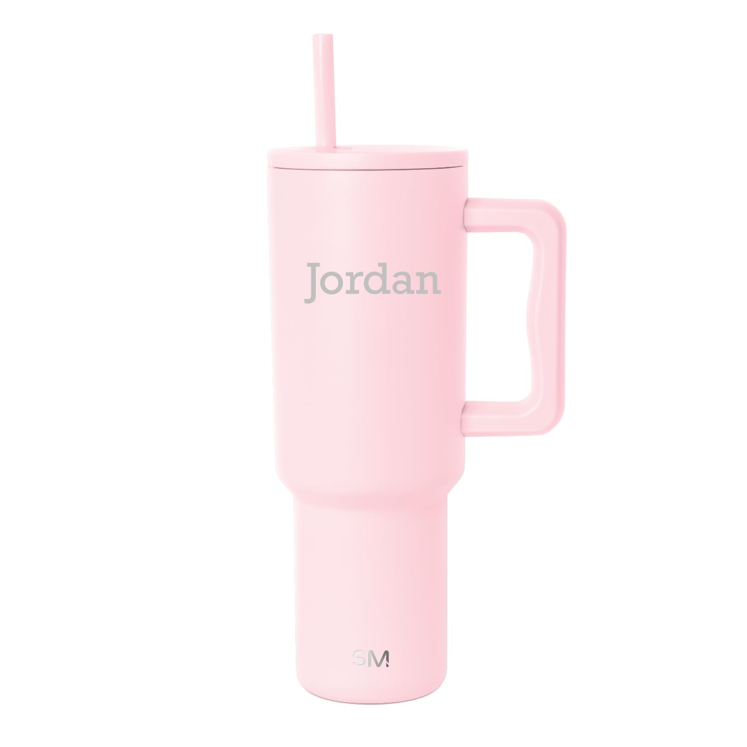 Simple Modern Personalized Tumbler with Handle and Straw | 40oz | Pink
