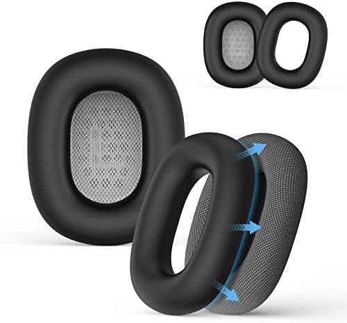 [2 Pairs] Silicone Ear Pads Cover for AirPods Max Headphones Cushions, Sweatproof Earpad Case Cover Accessories Soft Silicone Skin Protector for Apple AirPods Max Ear Pads (Black)