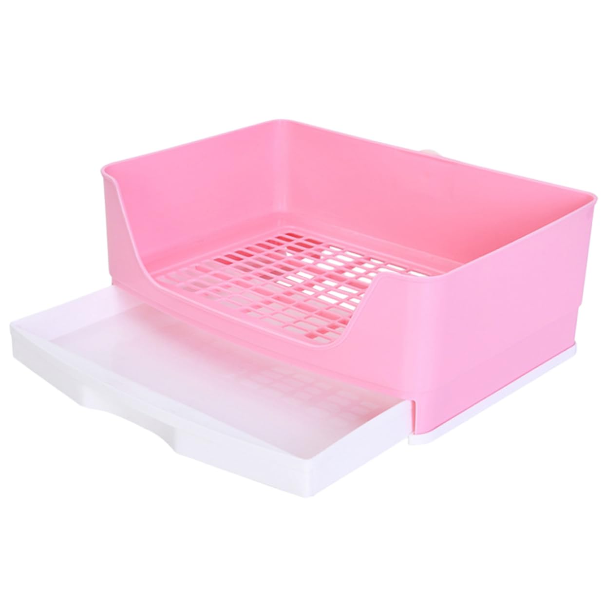 Toilette per Coniglio Cassetto, Plastica Rosa, Antiodore | Lettiera per Coniglio Nano, a Perdite, per Coniglio e Criceto, Uso in Salotti e Parchi